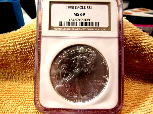 1998 EAGLE S$1 NGC MS 69 GOLD LABEL