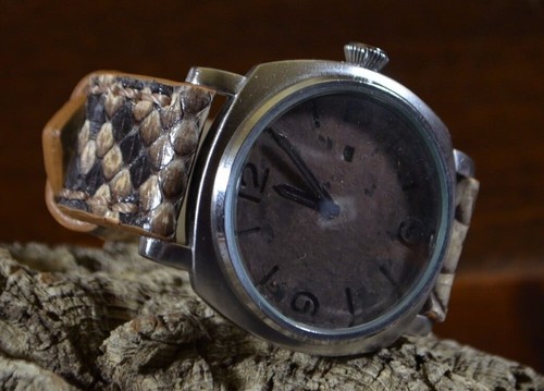 UHRENARMBAND BEIGE 26 24 22MM ECHT PYTHON HANDMADE BAND FÜR PANERAI ETC MA STRAP - 第 2/12 張圖片