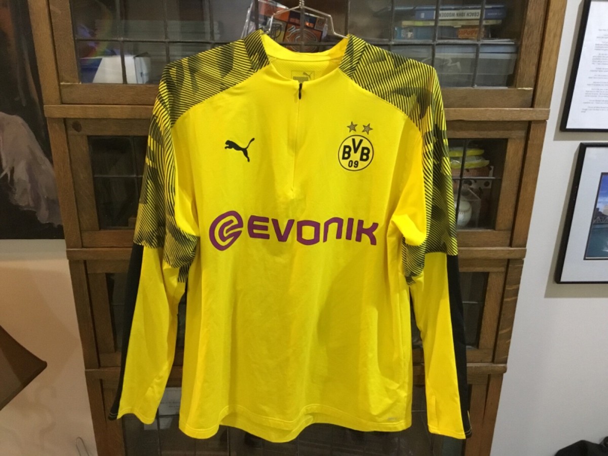 2014-15 Borussia Dortmund PUMA Yellow 1/4 Zip L/S Soccer Warm Up