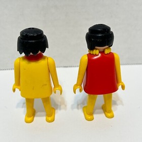 Vintage 1974 Geobra Playmobil Boy and Girl Figures 2.75" Lot of 2