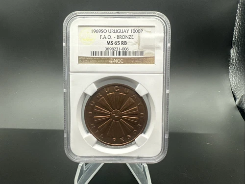 1969 1000P Uruguay - FAO Bronze - NGC MS65RB - 1000 Pesos