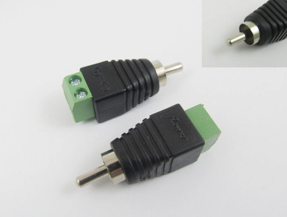 100pcs Phono RCA Male Plug To AV Screw Terminal Solderless Connector CCTV 2024 - Image 2 of 4
