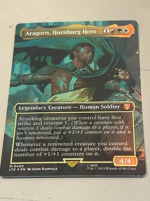 MTG Aragorn, Hornburg Hero (Borderless) Foil NM Commander Lord of the Rings LOTR