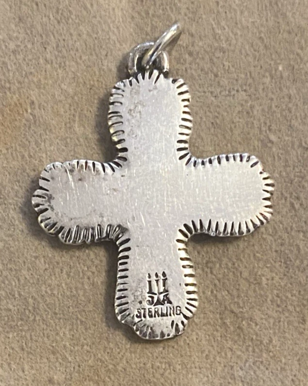 James Avery Sterling Silver Margarita Flower Cross Pendant Retired 12 grams - Image 3 of 4