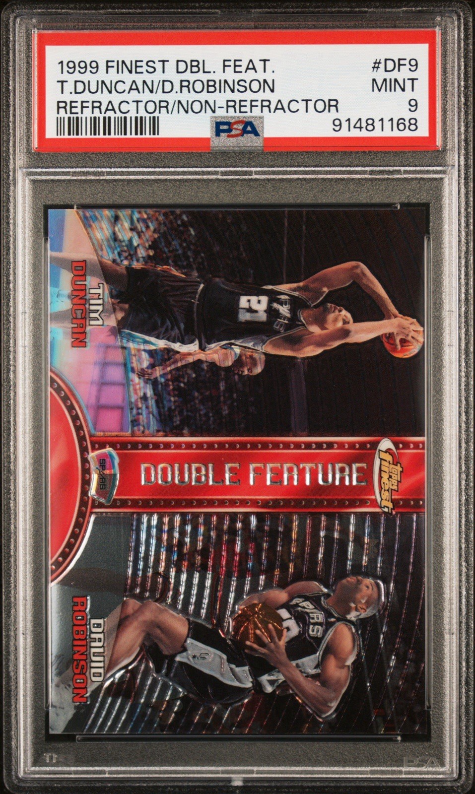 1999 Topps Finest Duncan/Robinson DF9 Refractor PSA 91481168