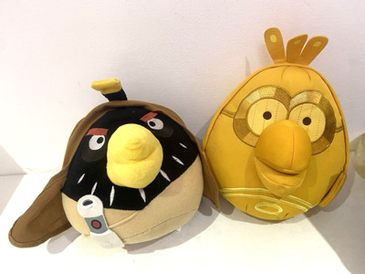 2 x Star Wars Angry Birds Plüschtiere C3P0 & Obi Wan Kanobi BL57