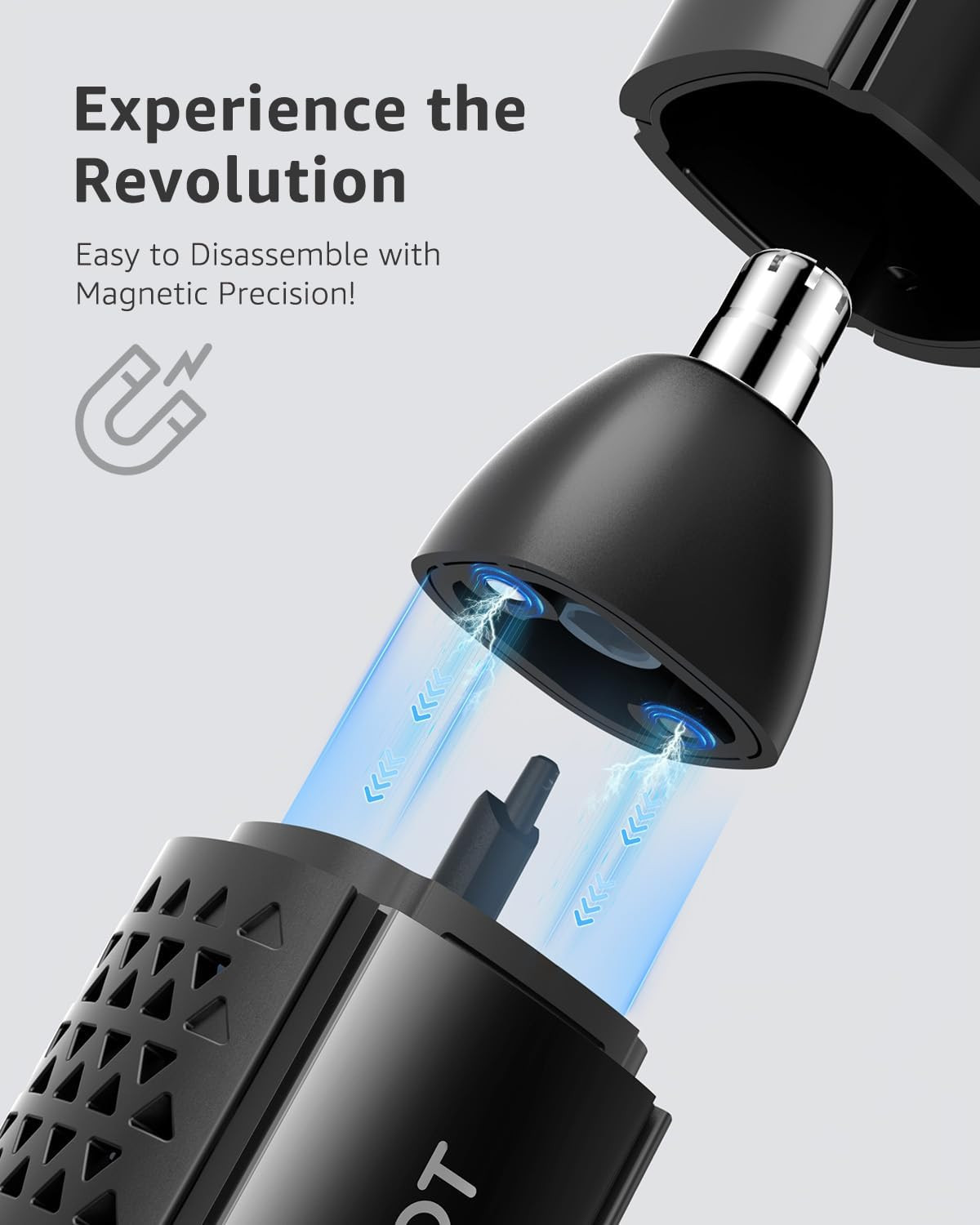 Manspot Nose & Ear Hair Trimmer for Men 10000-RPM USB-C Electric IPX7 Waterproof