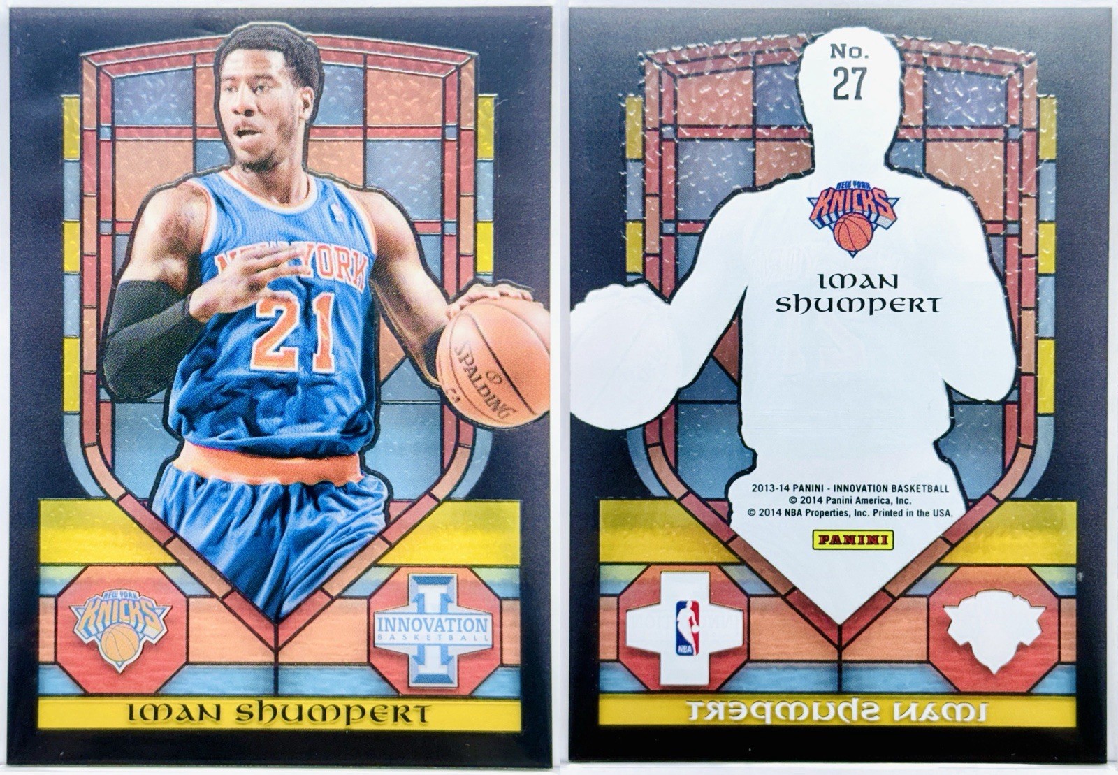 2013-2014 Panini Innovation Iman Shumpert Stained Glass #27 New York Knicks Gold