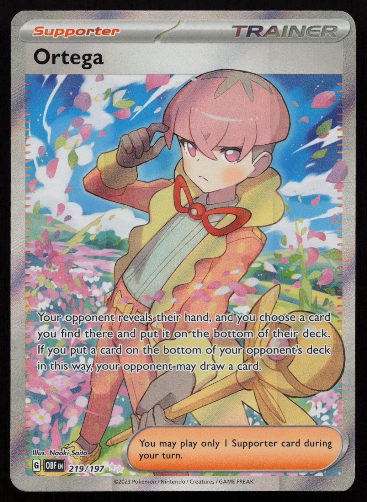 Ortega 219/197 Full Art Ultra Rare Obsidian Flames Pokemon English NM