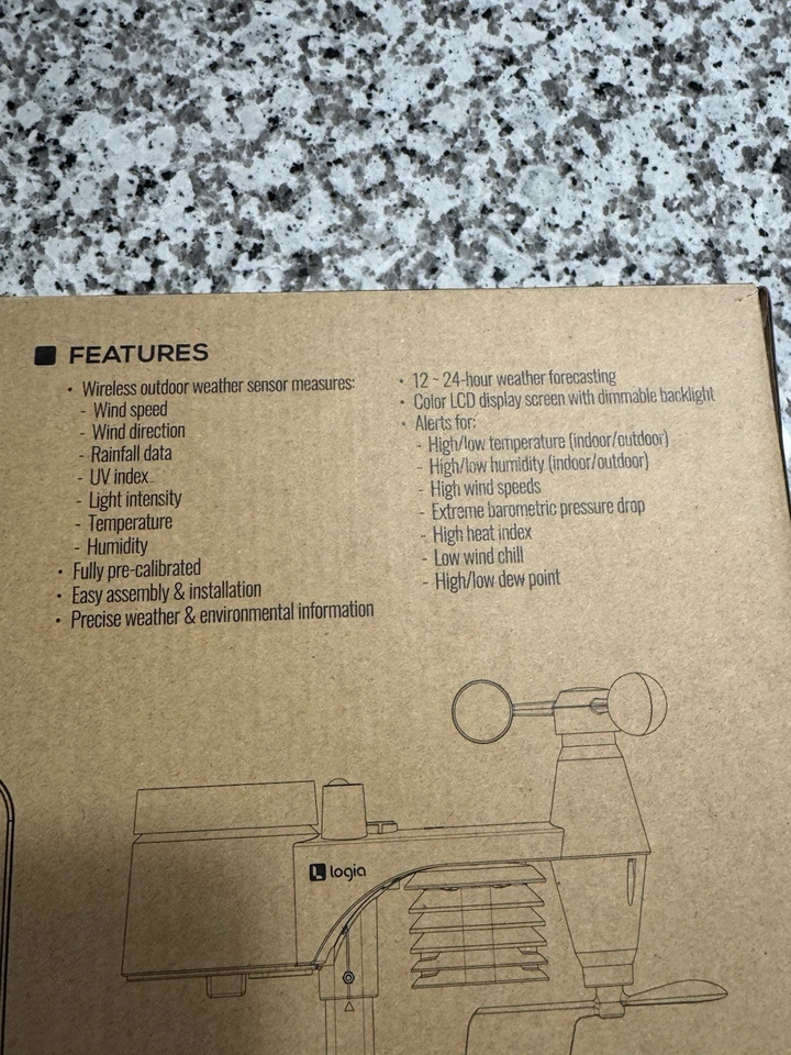 Logia 7-in-1 Wi-Fi Wireless Weather Station W/10-Day / 24-Hour Forecast (NEW) - Image 4 of 4