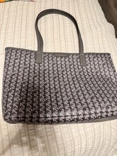 Tory Burch Gray And Black Textured Tote