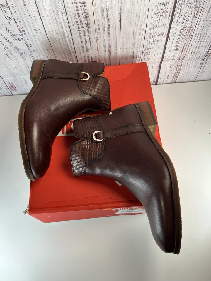 PIKOLINOS Woman's  Leather Ankle Boot Brandy/BROWN 39 EUC - Image 4 of 4