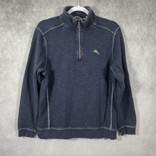 Tommy Bahama Tobago Bay 1/4 Zip Pullover Sweatshirt Mens S Blue Long Sleeves.