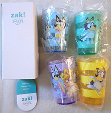 Zak Designs Bluey Nesting Tumbler Set Includes 4 Plastic Cups, BPA Free