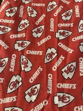 KC Chiefs Cotton Fabric - 48 wide - sold by half yard