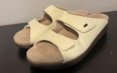 SAS Cozy Slide Sandal Color Web Linen Womens 10M Double Hook Loop Straps Comfort