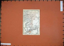 Old Vintage Print 1936 Colour Map Germany Street Plan Rothenburg Bamberg 20th