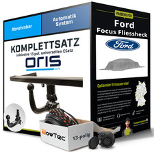 Für FORD Focus II Typ DA Anhängerkupplung abnehmbar +eSatz 13pol uni 08- NEU