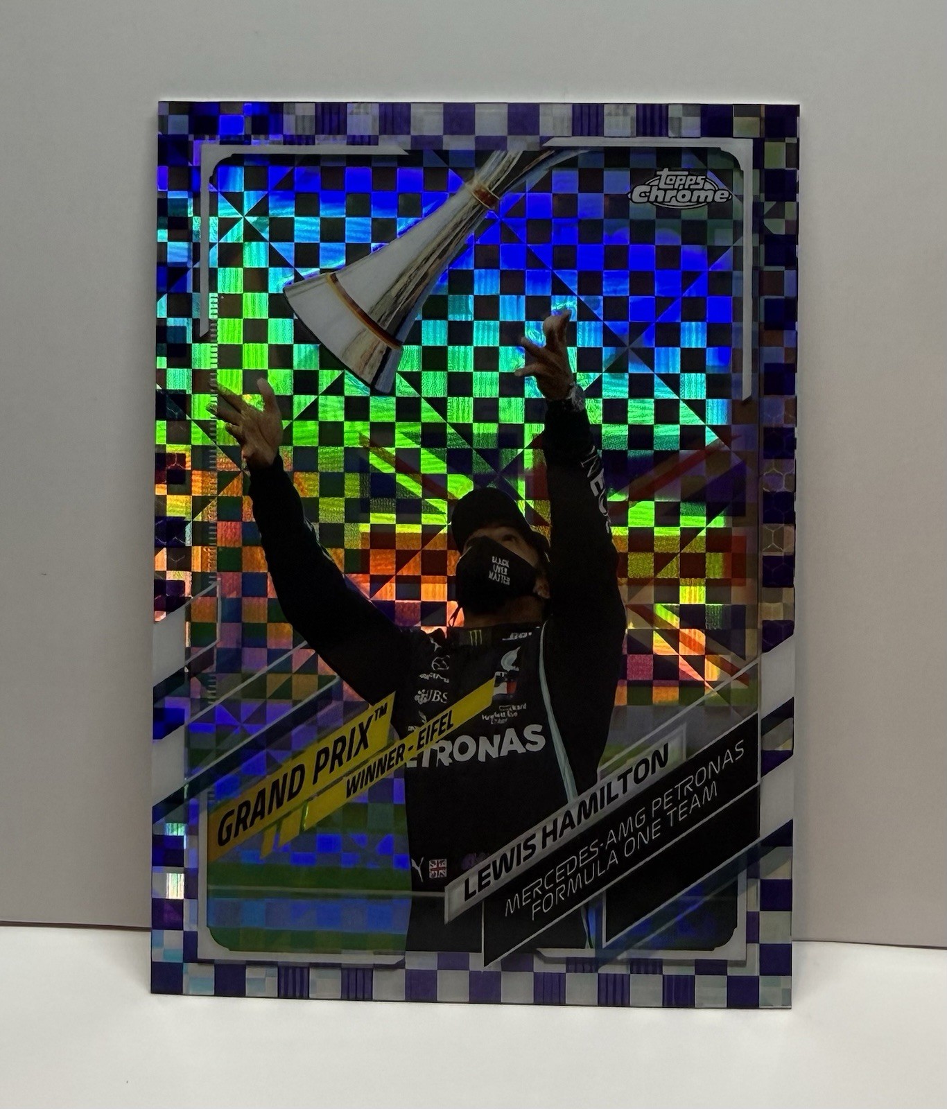 2021 Topps Chrome Formula 1 Lewis Hamilton Purple Checker Board /199 Card #148