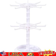 2-Tier Rotating Jewelry Organizer Stand Necklace Earrings Bracelet Display Rack