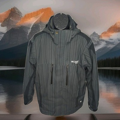 Columbia Omni-Heat Titanium 3-in-1 Jacket Black Striped Mens Small Snowboard Ski