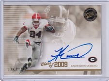 Knowshon Moreno 2009 Press Pass Class Of 2009 Blue Ink Rc On Card Auto (176/199)