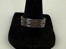 Vintage Sterling Silver 925 Woven Size US 9.5 Southwestern Wide Band Ring