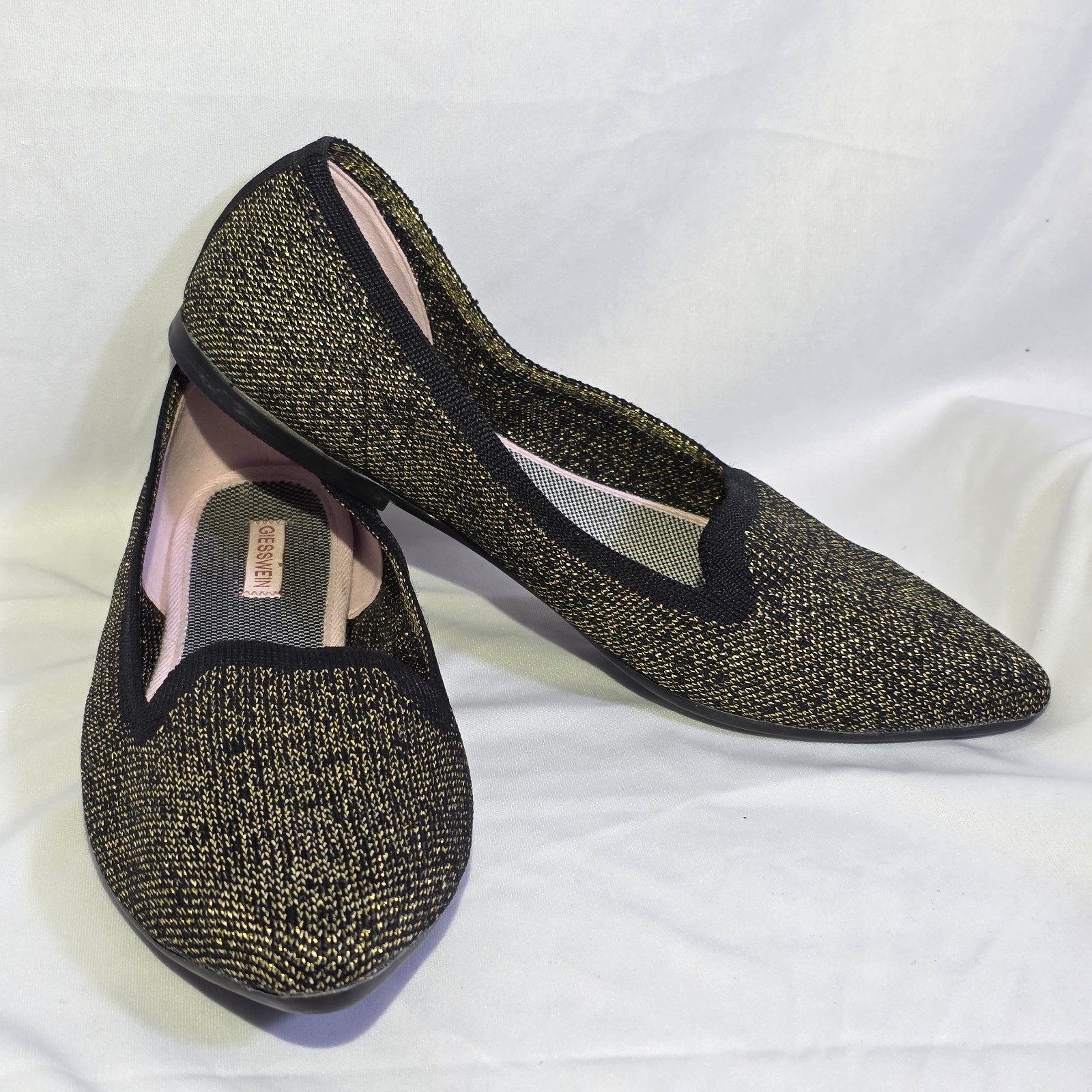 PANTOFOLA D’ORO Ballerina Giesswein nera oro metallizzata lavabile piatta classica scarpa comoda