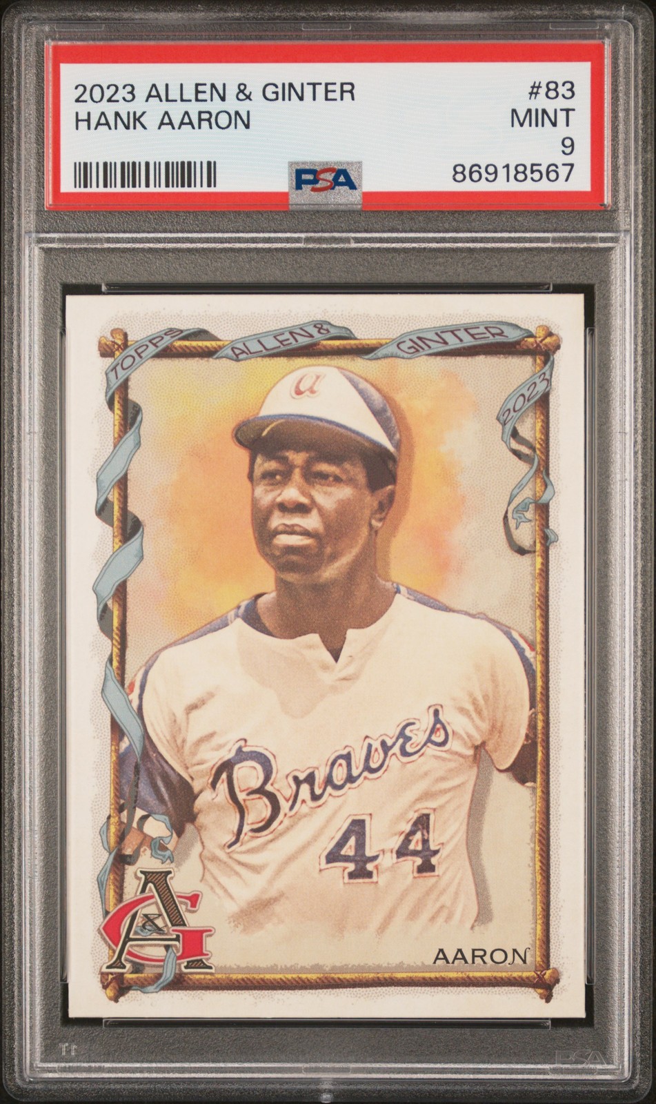 2023 ALLEN & GINTER #83 HANK AARON PSA 9