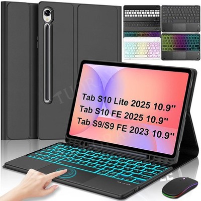 Schutzhülle mit QWERTZ Tastatur Maus Für Samsung Galaxy Tab S10 Lite S10 FE S9
