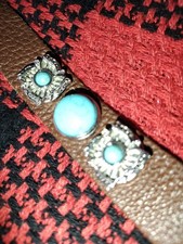 Turquoise Leather Snap Bracelet