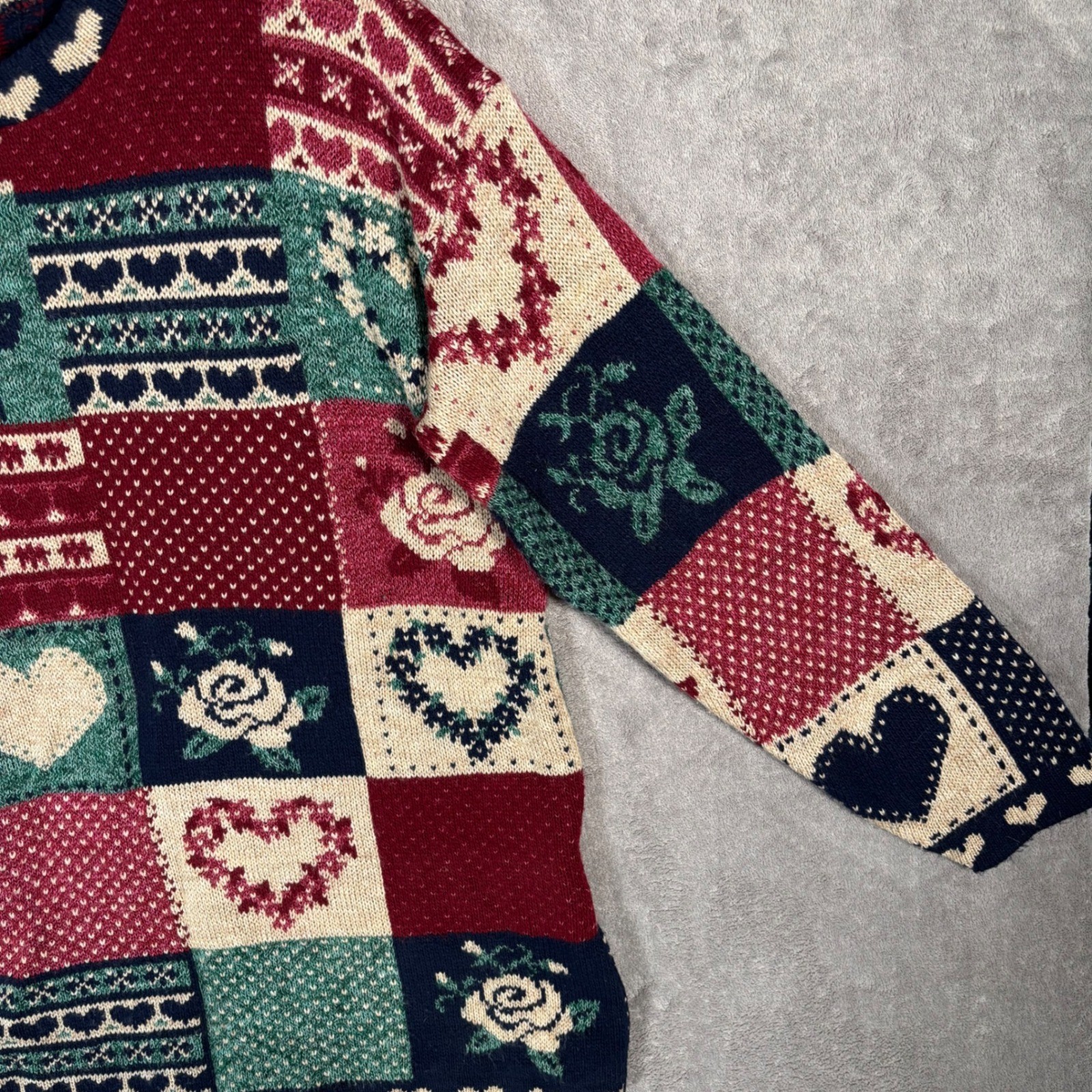 Classic Elements Vintage 90s Patchwork Heart Rose… - image 10