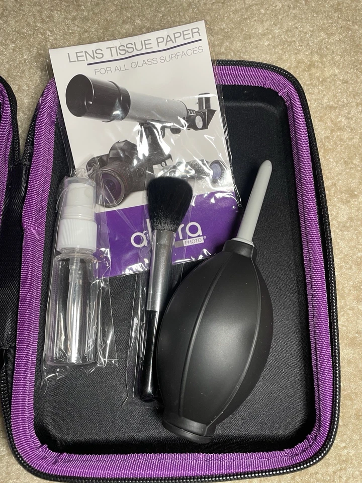 Pacote de acessórios para câmera fotográfica Altura tripé pequeno, kit de limpeza de lentes - Imagem 4 de 4