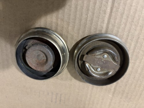 Pair Of ORIGINAL 1930-1931 Model A Ford Gas And Radiator Caps- Free Shipping USA