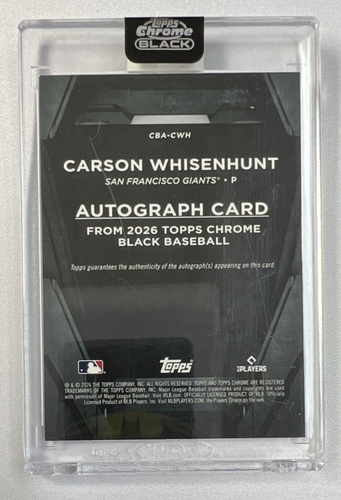 Topps Chrome Black 2026 Carson Whisenhunt Autograph Giants #16 /75 - Bild 4 von 4