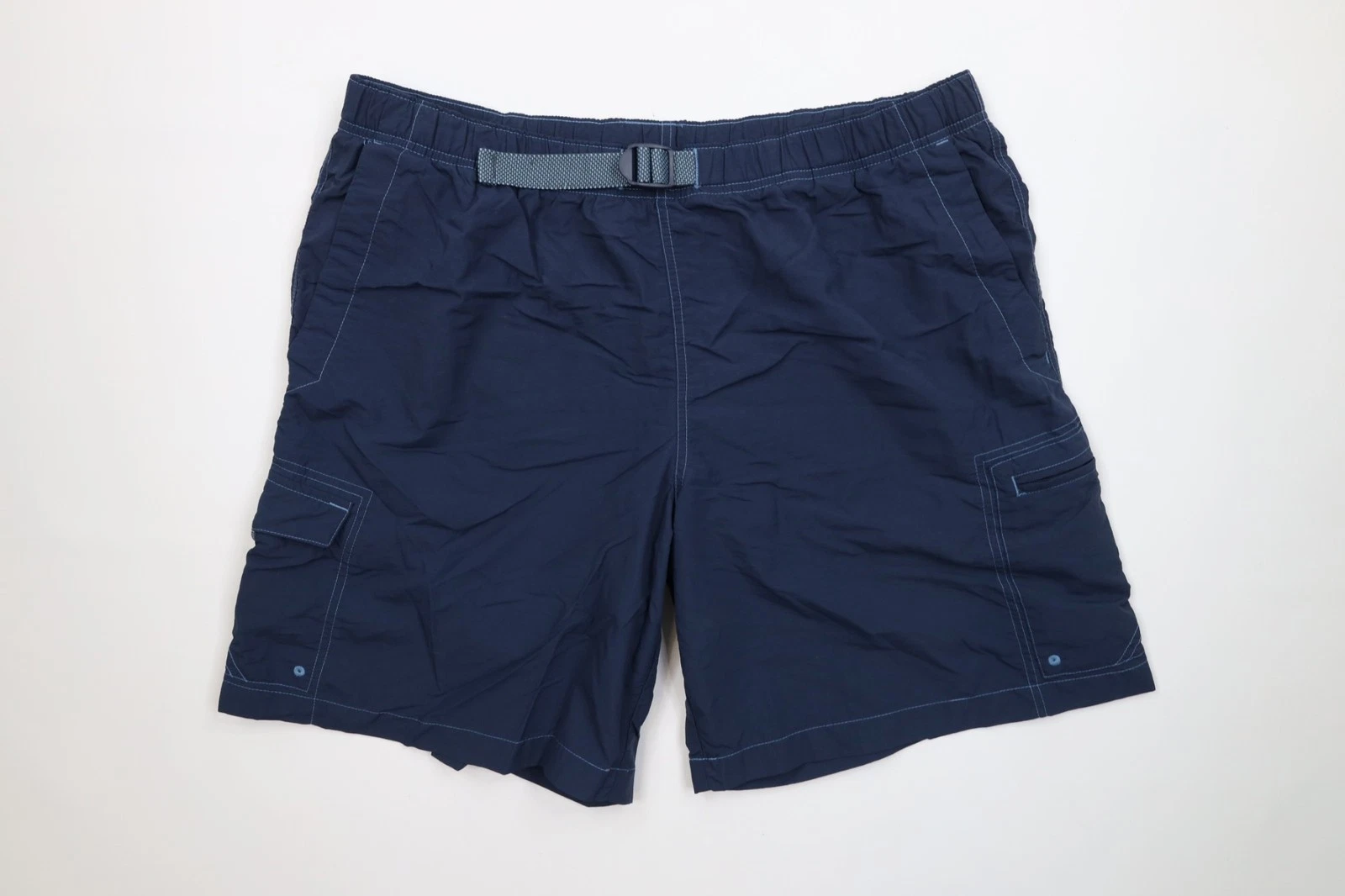 AS IS Vintage Y2K Columbia Mens Large Faded Belted Lined Trekking Cargo Shorts