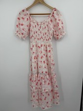 LoveShackFancy Target Cosette Smocked Pink Floral Cottagecore Lace Dress Sz XXS