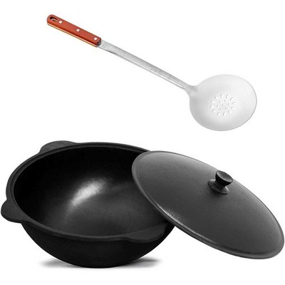 Gusseisen Kasan 10L Kazan NAMANGAN Deckel Campingtopf WOK Kessel Schaumkelle BBQ