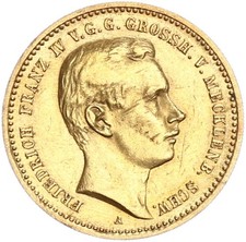 Mecklenburg-Schwerin Friedrich Franz IV. 10 Mark 1901 A Gold SELTEN ss/ss+ J 233