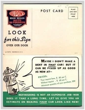 1930s-40s Duco Dulux Auto Refinishing Fire Hydrant Promo Postcard Ad Americana