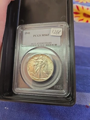 1941 Walking Liberty Half Dollar  PCGS MS65 Beautiful Coin Reverse Toning