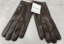 NEW COACH Size Large Gloves Mahogany Sheep Leather Wool TECH NAPA  150 Brown