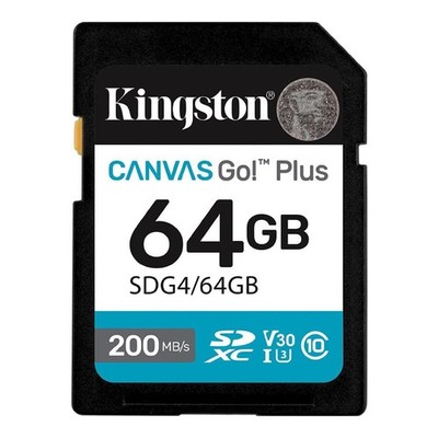 Kingston Canvas Go! Plus SDXC Karte 200R C10 UHS-I U3 V30 64GB SDG4/64GB