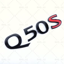 For Infiniti Q50S Rear Trunk Letter Badge Emblem 3D Nameplate Sport Gloss Black