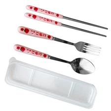 3 Piece Tableware Utensils Set Spoon Forks Chopsticks Rounded Stainless Steel