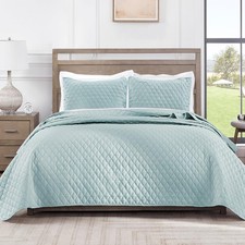 Exclusivo Mezcla Reversible Full Queen Quilt Bedding Full/ Queen, Light Blue