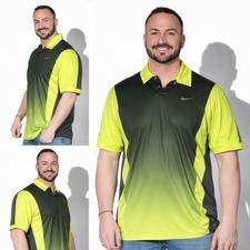 Nike Tiger Woods Collection Dry Fit  Shirt Golf Gr. L gelb/grau – gebraucht H23