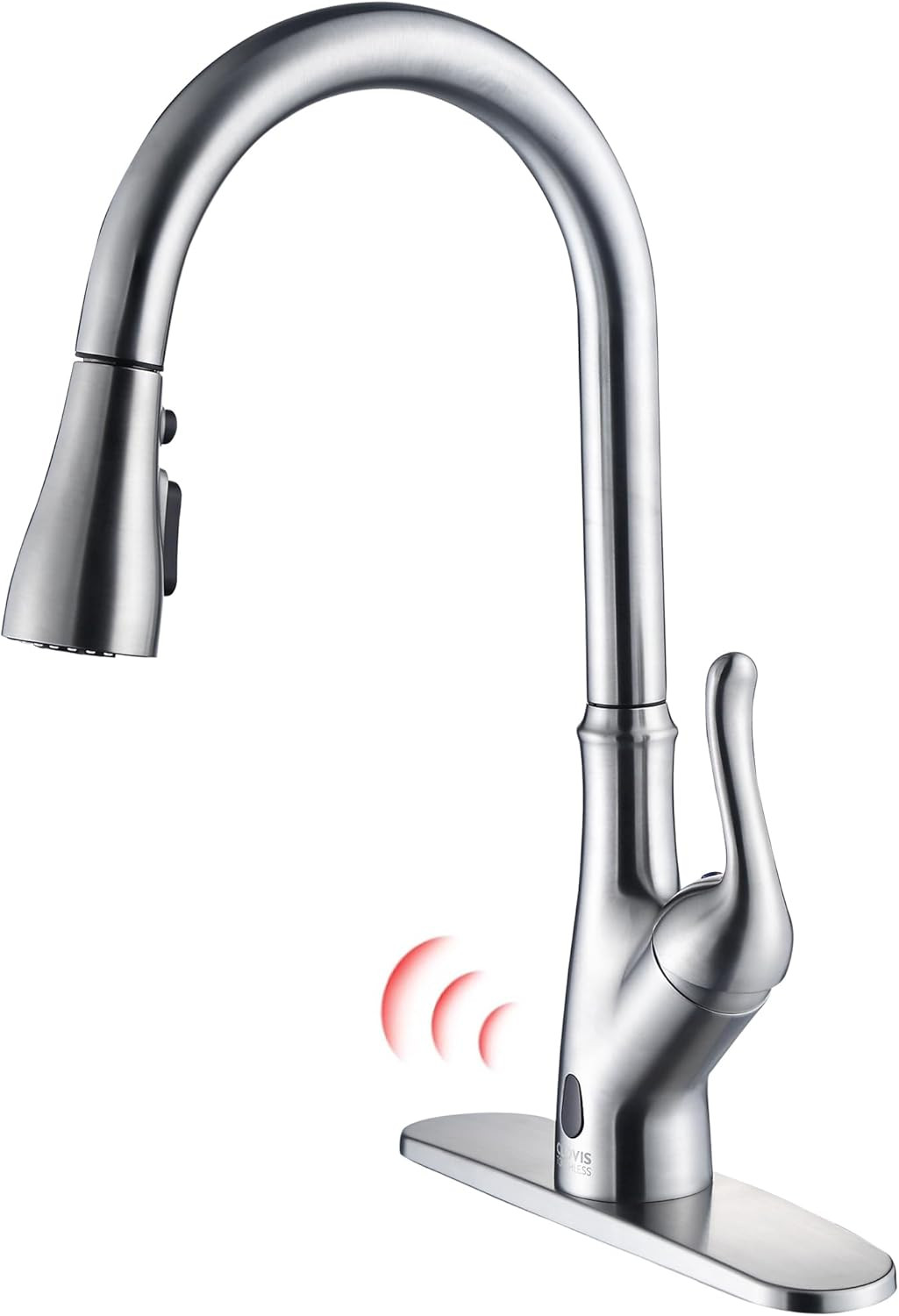 Touchless Kitchen Faucet with Infrared Sensor & Pull-Down Spray Feature