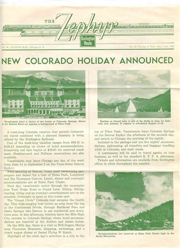 The Zephyr 1963 Burlington Route Railroad Newsletter with Summer Schedule