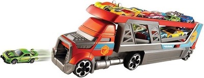 Hot Wheels Blastin' Rig Vehicle Includes 3 Hot Wheels Cars Kid Powered Launcher